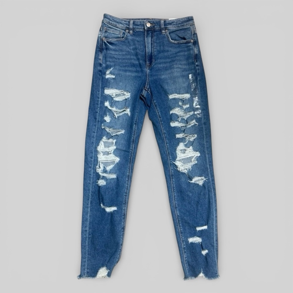 AEO American Eagle High Rise Mom Jean Size 8 Long NWT - Picture 2 of 10